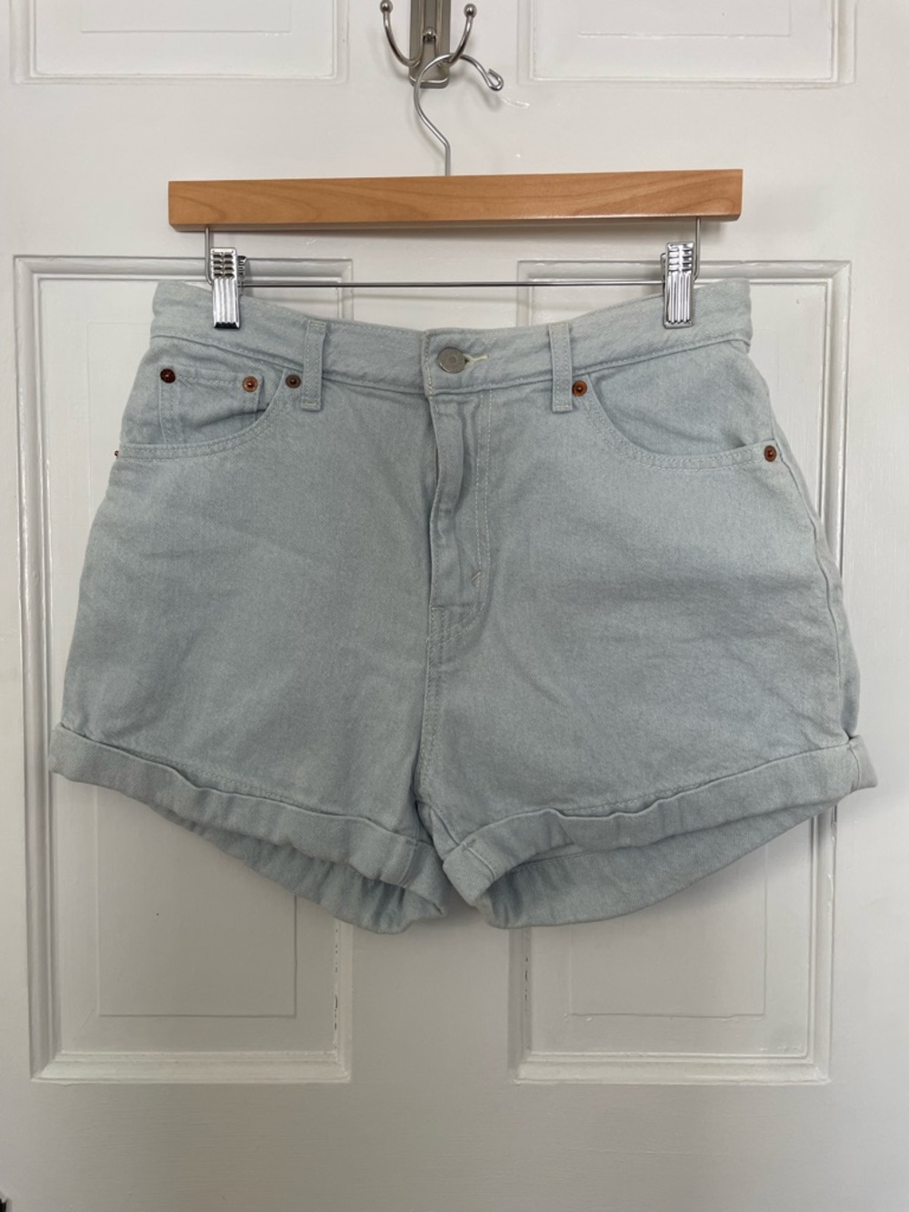 Levi's Light Wash High-Waist Jean Shorts